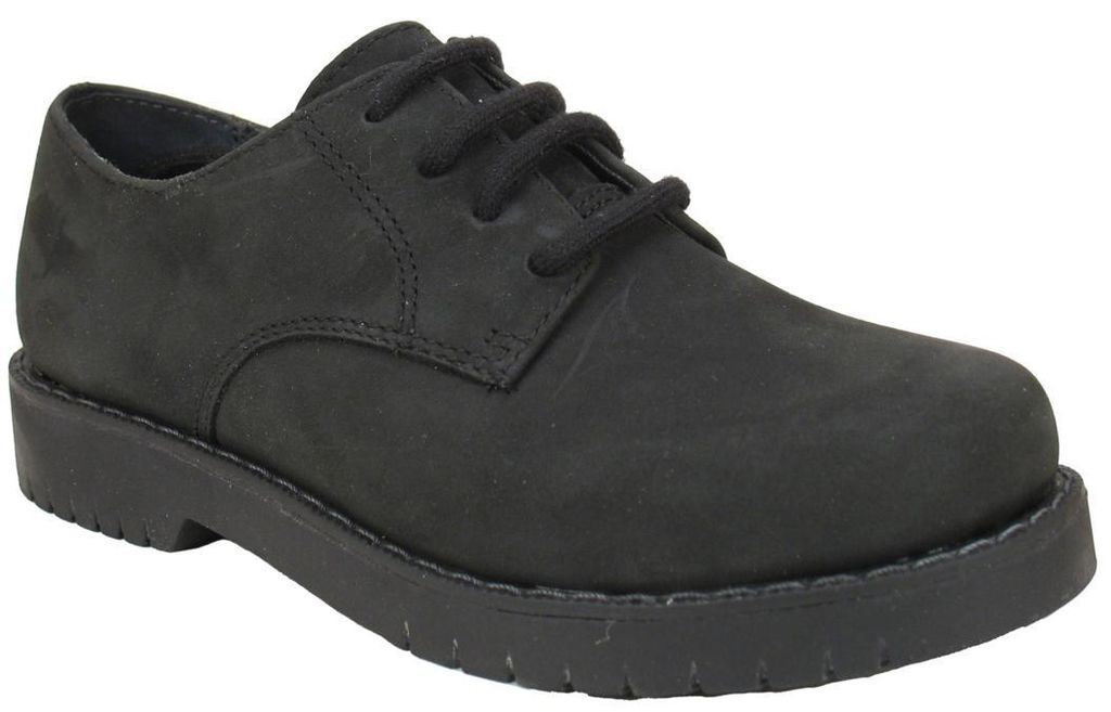 Academie Gear Mens Plain Toe Black Nubuck Leather Oxford (Mediums 