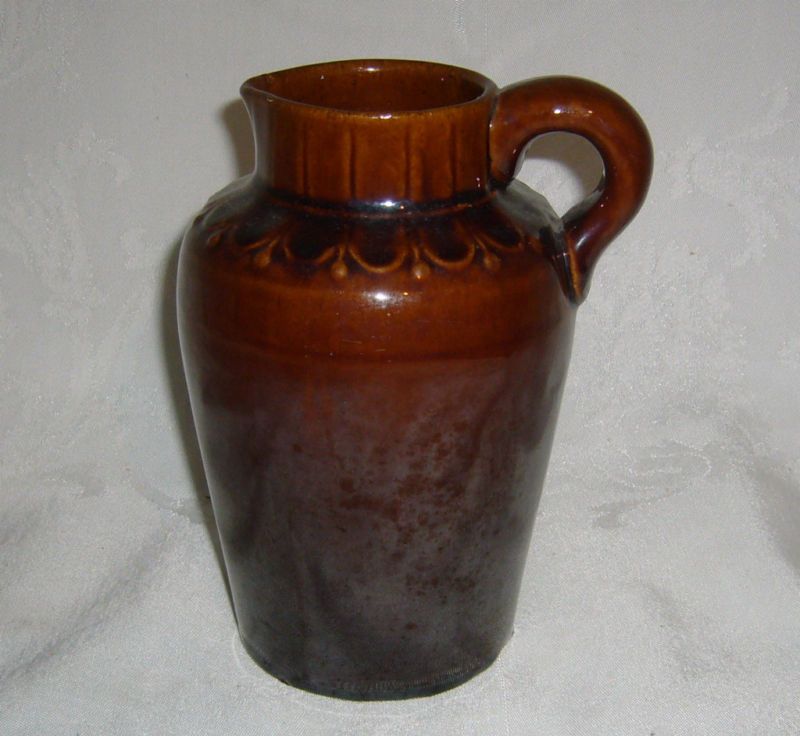 antique galena albany slip embossed primitive pitcher  21 