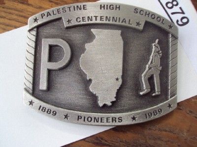 1989 Palestine High School IL Belt Buckle Centennial