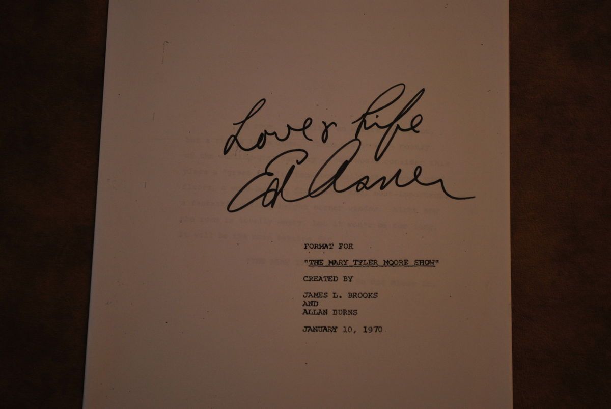 Ed Asner Autographed Mary Tyler Moore Script