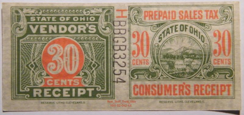 ohio prepaid sales tax dual receipts 30 prior 1962 time