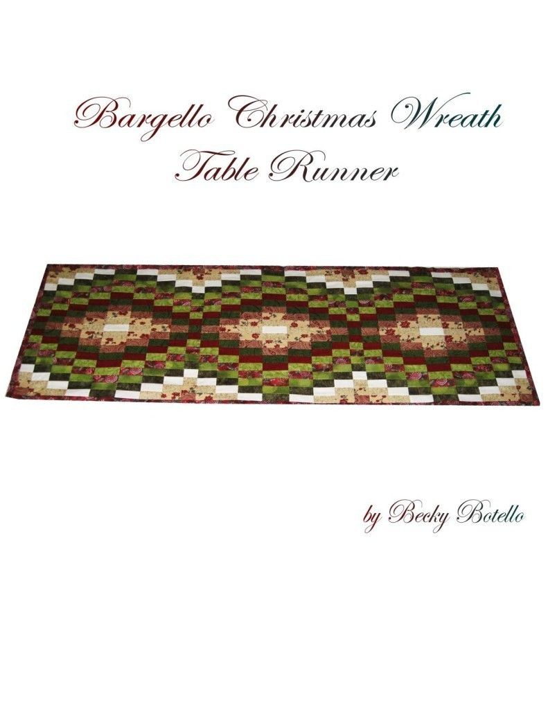 Bargello Christmas Wreath Runner Quilt Top Pattern PDF