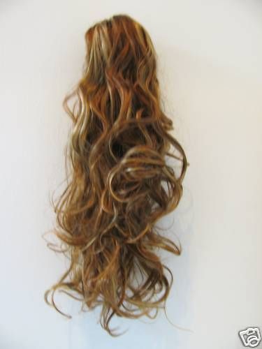 Auburn Curly Ponytail Clip on 5BRB Hair Extension