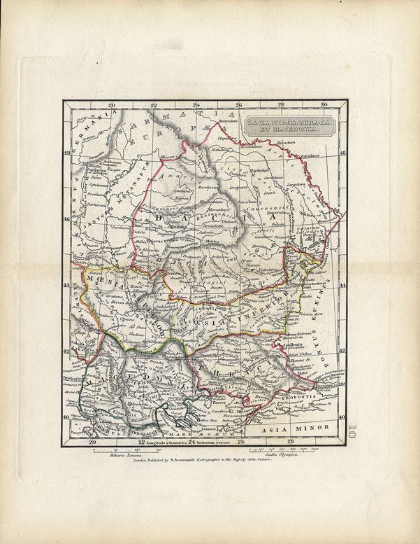 RARE 1832 Arrowsmith Map of Ancient Balkan Peninsula