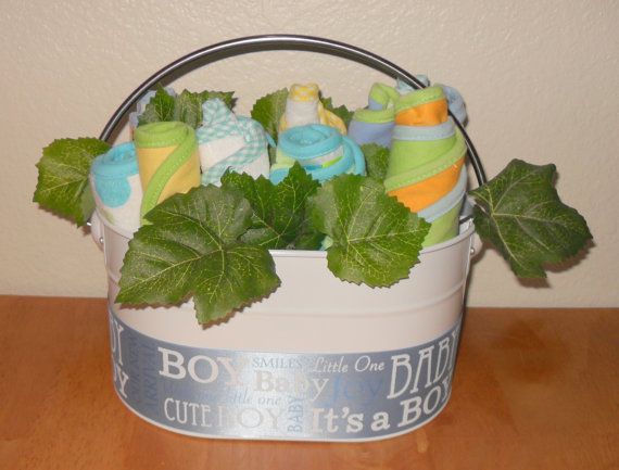 Baby Boy Flower Basket Wonderful Baby Shower Gift