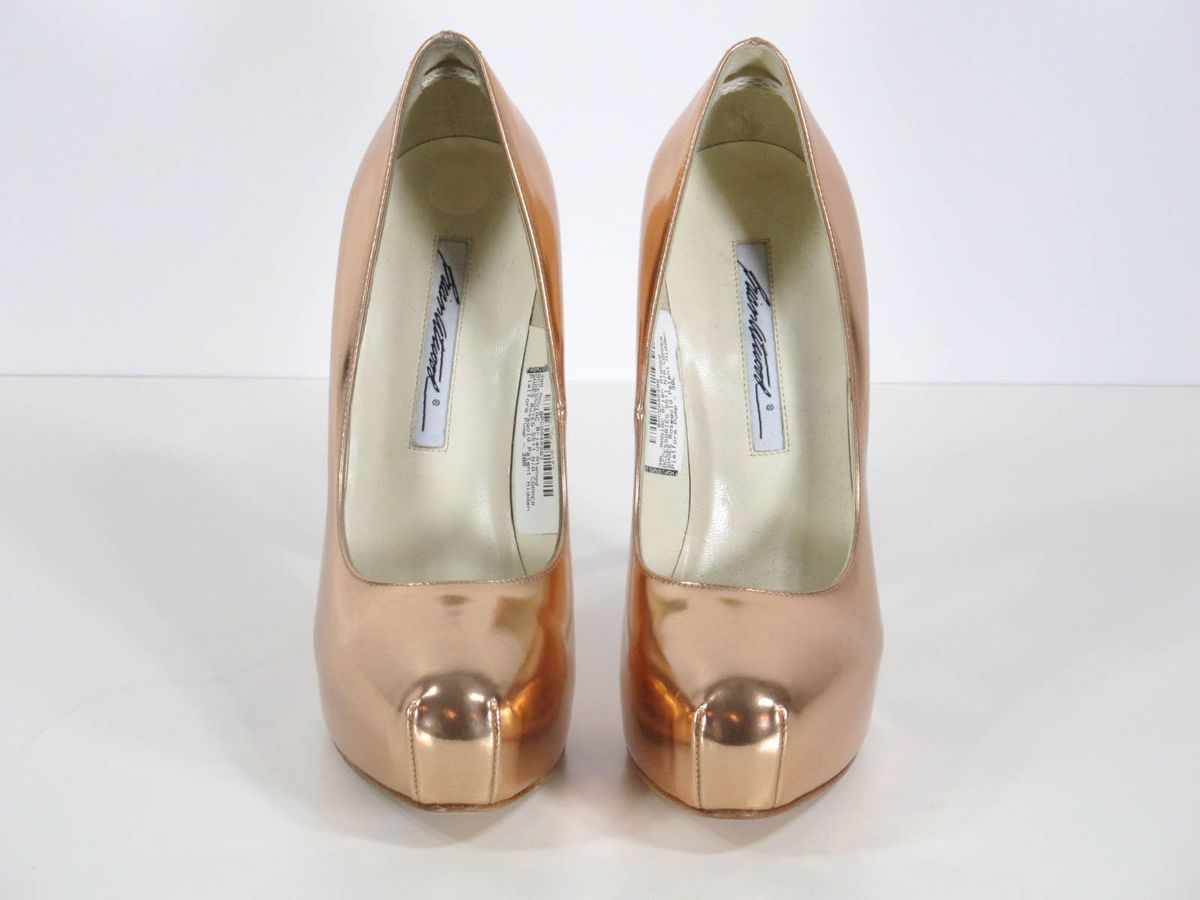 BRIAN ATWOOD Copper Patent Leather Platform Pumps