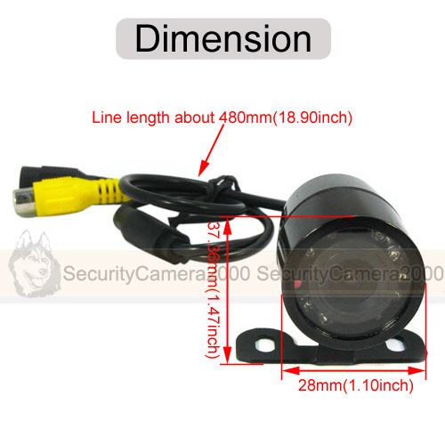 Waterproof Mini Car Backup Rearview IR Camera Mirrored