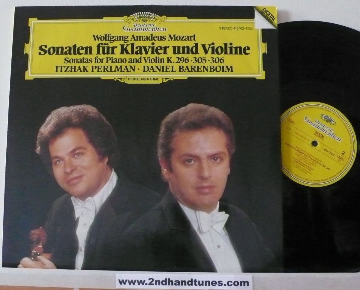 Mozart Violin Piano Sonatas Perlman Barenboim K 296 305 306 DGG 415 