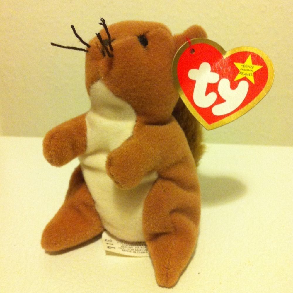 Teenie Beanie Babies Nuts Stuffed Animal  Cardinals Baseball Rally 