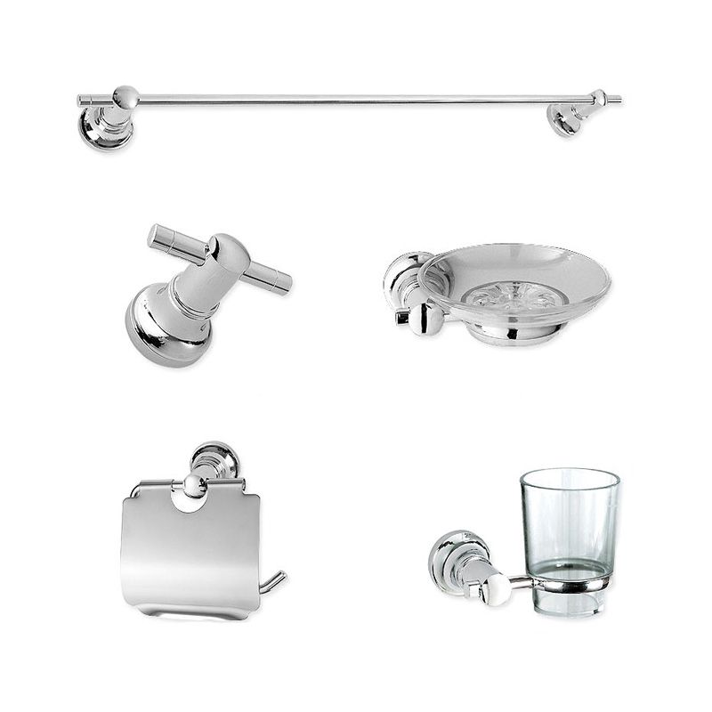 Bathroom Accessories Set Towel Rack Robe Hook Soap Dish Paper Holder 