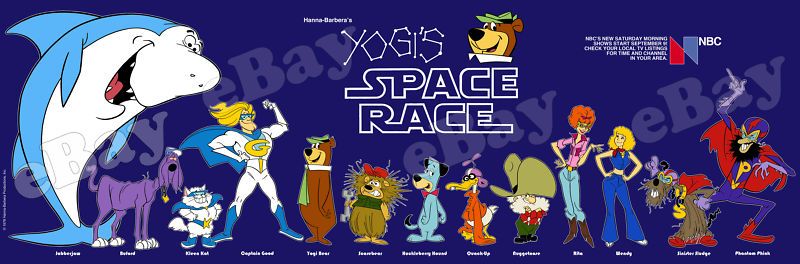 EXTRA LARGE YOGI BEAR SPACE RACE Panoramic Photo Print 2 HANNA BARBERA