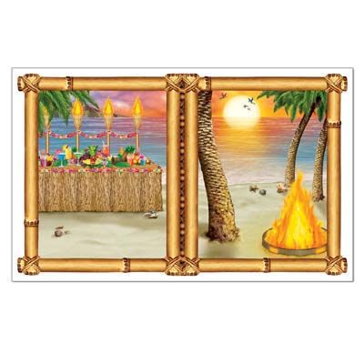 Hawaiian Tropical Luau Party Giant Window Decoration