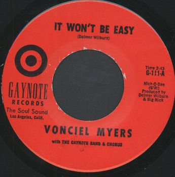   Myers It WonT Be Easy But I Still Love You RARE Soul Vinyl 45