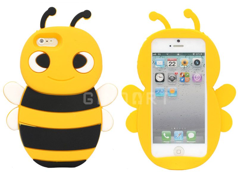 Hot 3D Cute Silicon Bee Soft Silicone Cover Case Skin For Apple iPhone 
