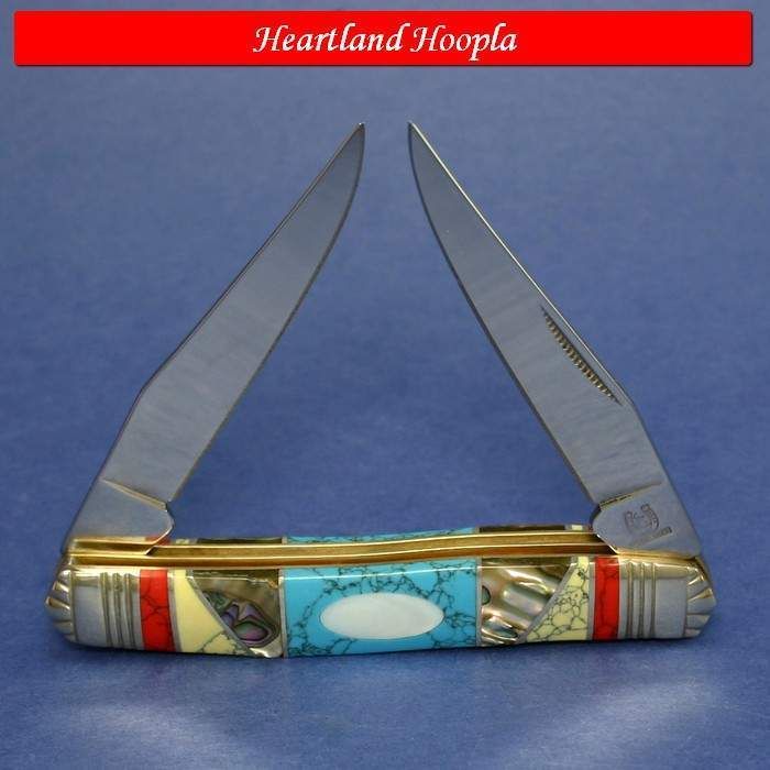 Rough Rider Stoneworx Muskrat Knife Turquoise Handles