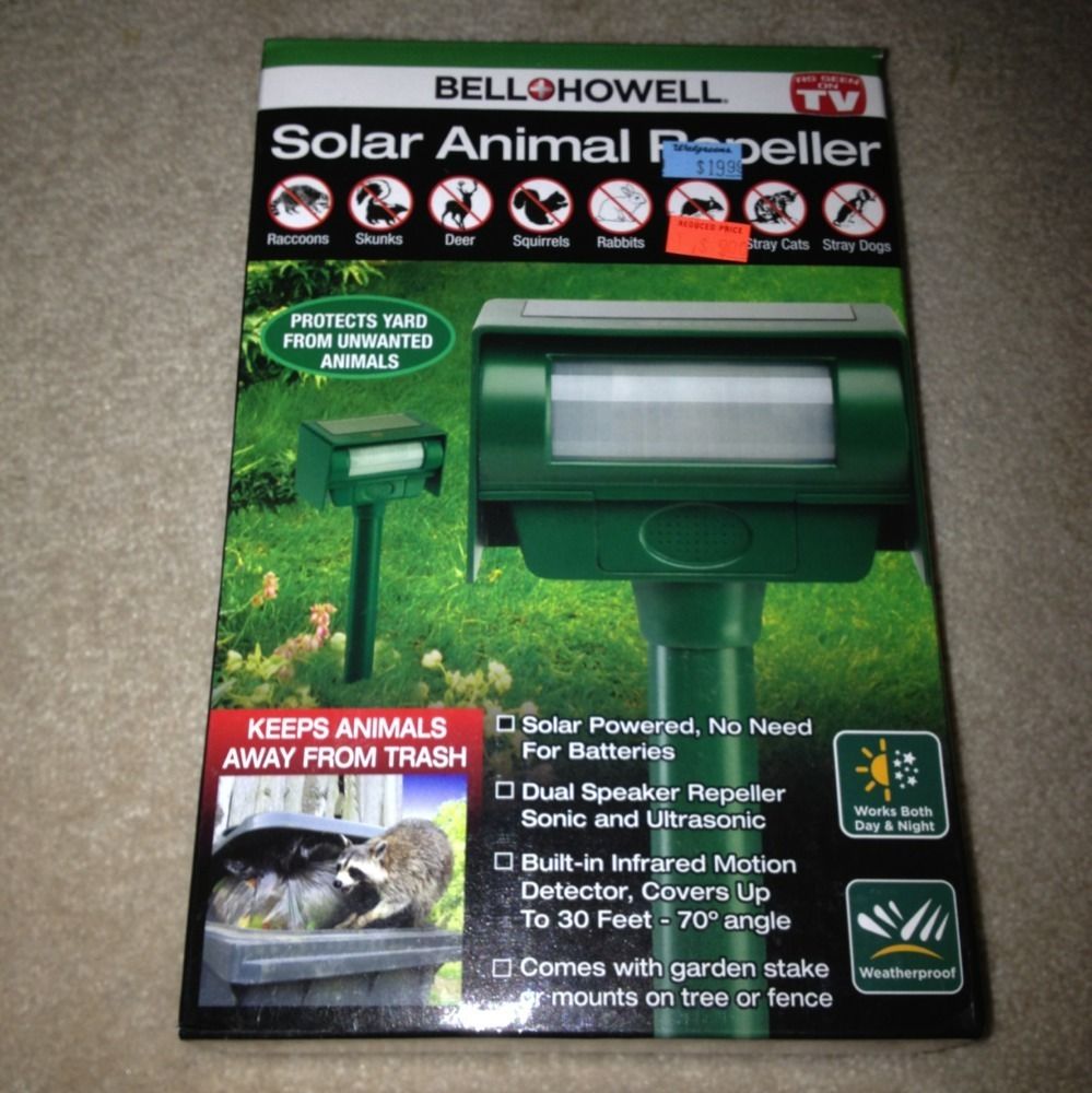 Bell Howell Motion Activated Ultrasonic Solar Powered Animal Repeller