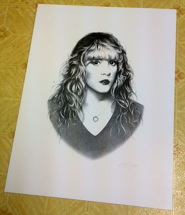 Stevie Nicks Belladonna Portrait Print Incredible Pencil Design by Al 