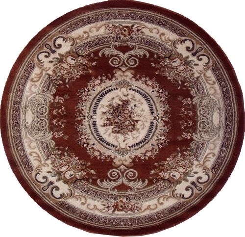 Bellagio Elegance Round Woven 6x6 Area Rug Brown New Actual Size 53 x 