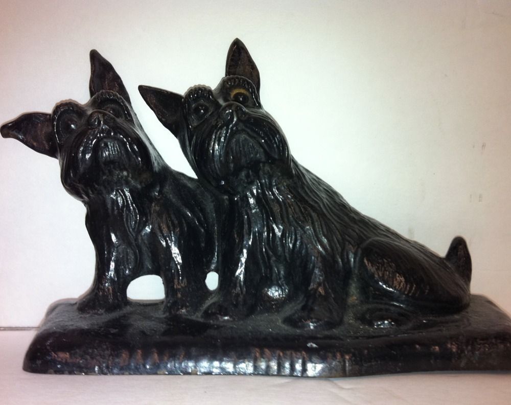 Old Vintage Scottie Dog Door Stop Belvidere Texaco