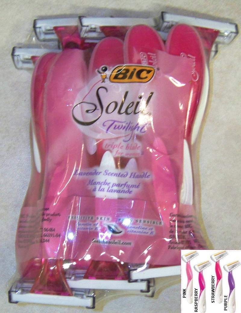 12 BIC Soleil Twilight Scented Disposable Womens Razors Raspberry 