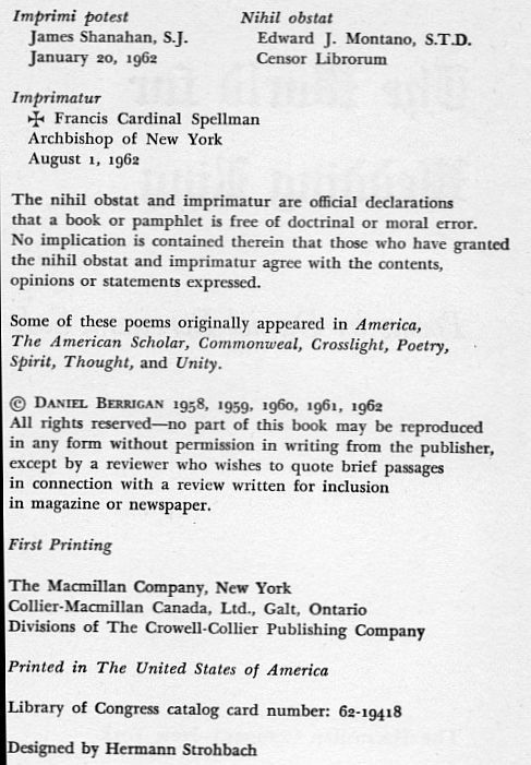 Father Daniel Berrigan S.J. The World for Wedding Ring hardcover first 