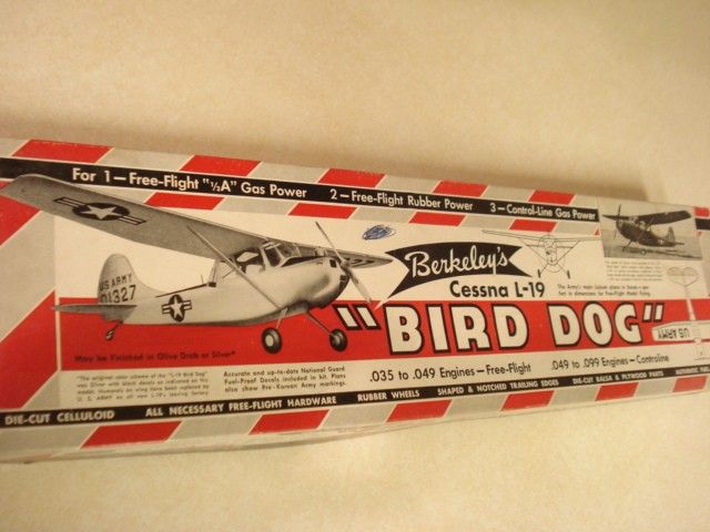 BERKELEY *CESSNA L 19 BIRD DOG* CONTROL LINE MODEL AIRPLANE KIT*