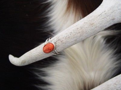 Native American Ladies Orange Spiney Oyster Shell Ring