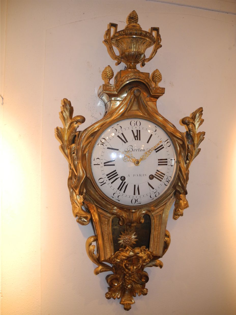 Early Gilt Bronze Victory Cartel Clock Louis XVI C1780