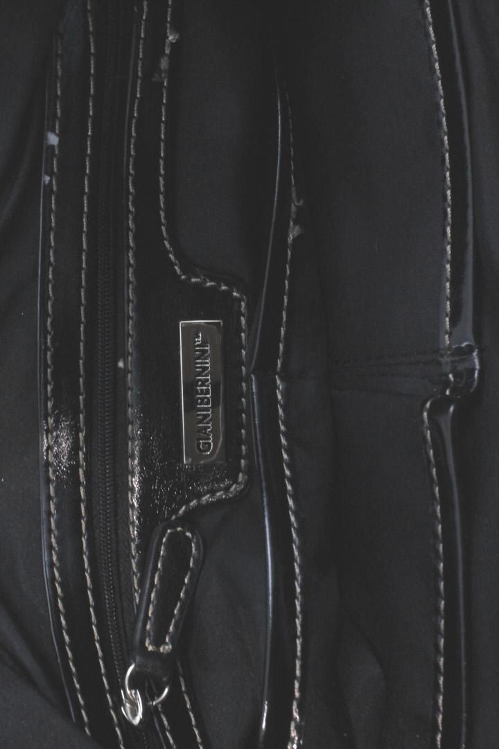 Giani Bernini Black Leather Tote Handbag Large BHFO