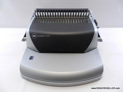 GBC CombBind C110 Comb Binding Machine Manual Punch Grey Excellent 