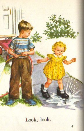 Dick and Jane 1956 Pre Primer We Look and See 1st Grade Reader Vintage 