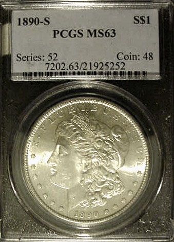 1890 S ** $1** MS63 ** PCGS ** Blast ** WHITE 