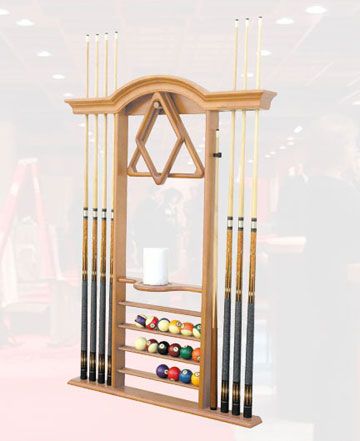 Pool Ball Cue Wood Wall Rack 4 Available Finishes