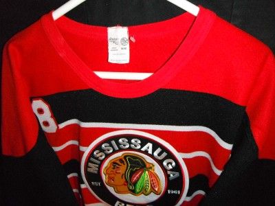   WORN #8 ROBINSON MISSISSAUGA BLACKHAWKS HOCKEY JERSEY CANADA NHL MEN M