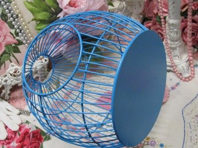 Jewel Aqua Round Metal Bird Cage Decor Shabby Cottage Chic