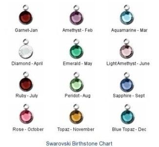 Swarovski Crystal Birthstone Channel Drop Charms