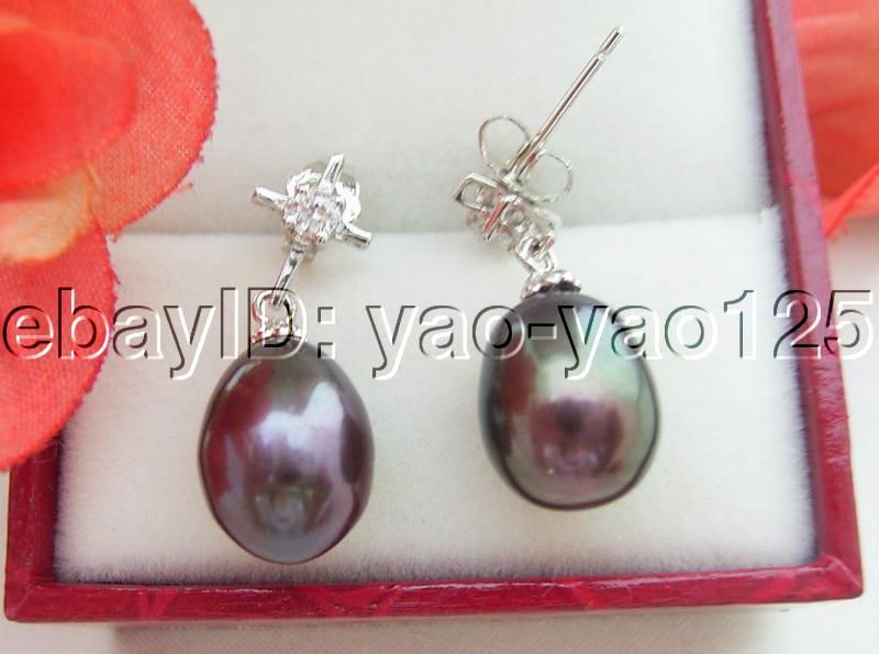   pearl black rice pearl good quality high luster diameter 9x12mm pearl