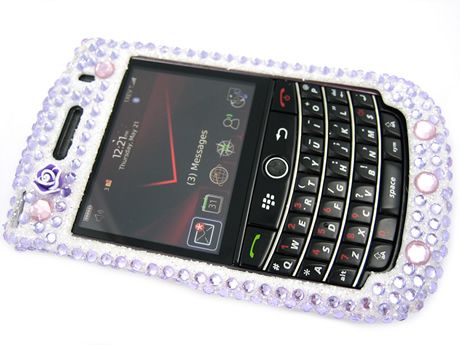bling rhinestone case blackberry bold 9650 purple 3d