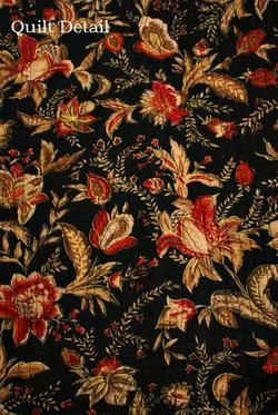 Blakley Black Terra Cotta Gold Paisley French Quilt Throw