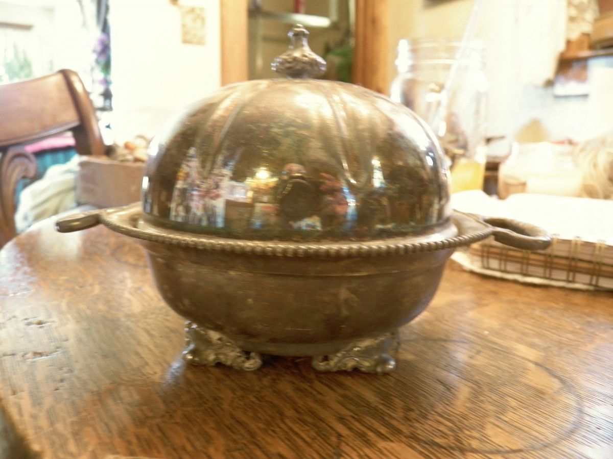 Vintage Rockford Silver P Co Quadruple 306 Cute lil butter dish