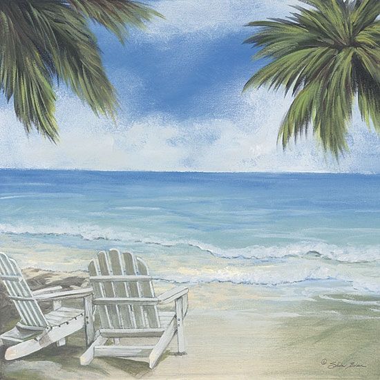 Beach Bliss Tropical Sheila Elsea 16x16 inch Framed or Unframed 