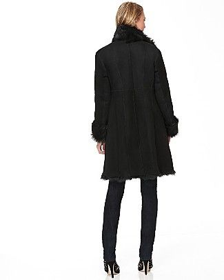 Bloomingdales $3300 Black Lamb Shearling Coat LG