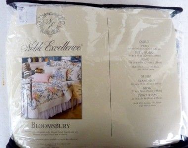    NOBLE EXCELLENCE STND PILLOW SHAM BLOOMSBURY CREAM & PASTEL FLORAL
