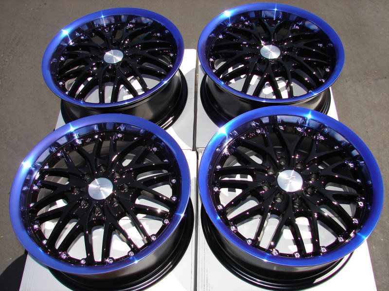   Blue 4 Lug Wheels Legend Sonata Accord G20 Integra Sentra Rims