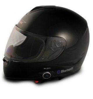 Bluetooth Full Face Motorcycle Helmet Black 2 Speaker L