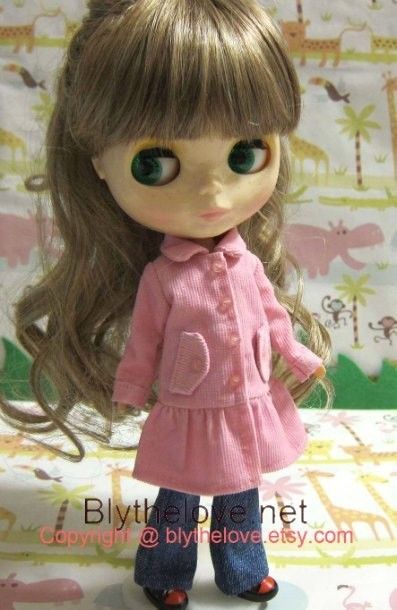 Handmade Blythe Clothes for Blythe Momoko Pullip 12 inch Doll Black 