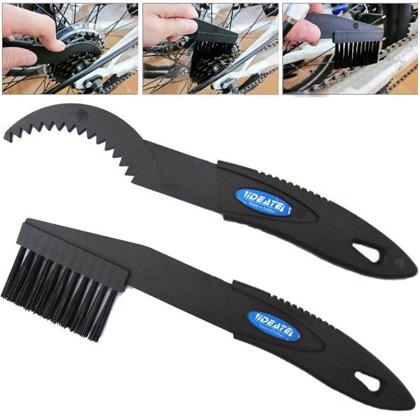 2pcs Bicycle MTB BMX Folding Bike Chain Crankset Cleaning Tool Brush 