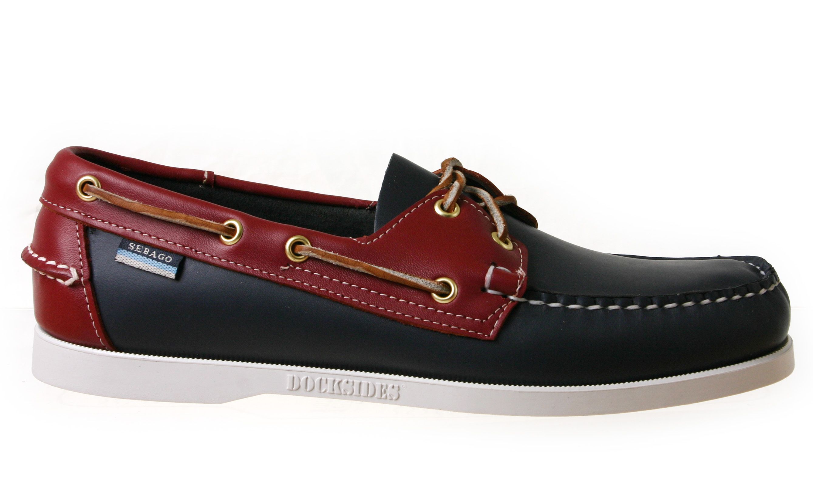 Sebago Mens Boat Shoe B72816 Spinnaker Navy Red Leather