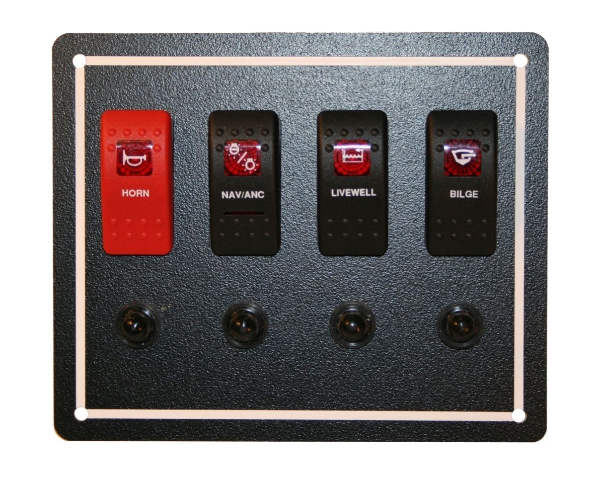 Custom Boat Marine Rocker Switch Panel   Choose Your Own Switches   4 