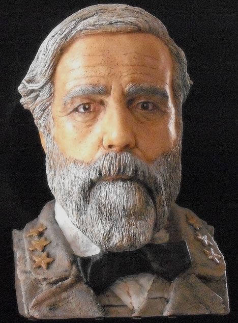 Robert E Lee color sculpture bust death mask